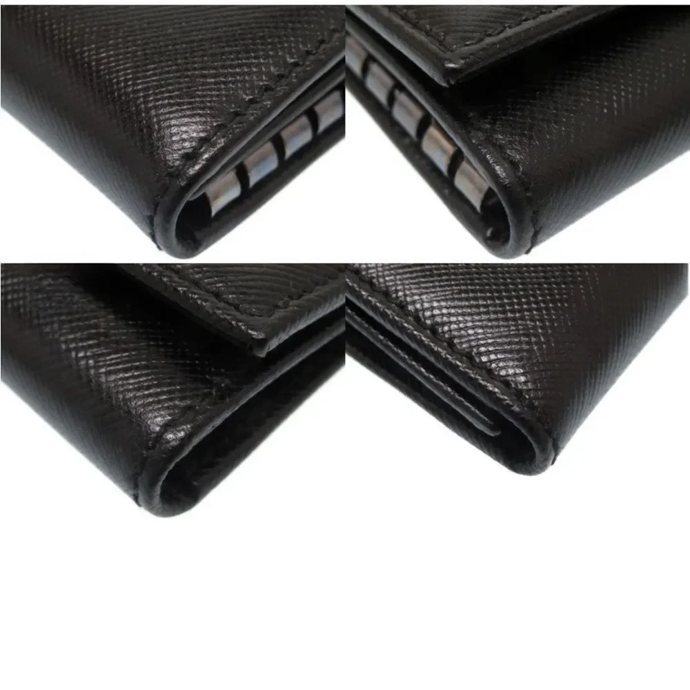 Prada Black Saffiano Leather Key Case Holder